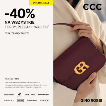 -40% na WSZSTKIE TORBY, PLECAKI, WALIZKI