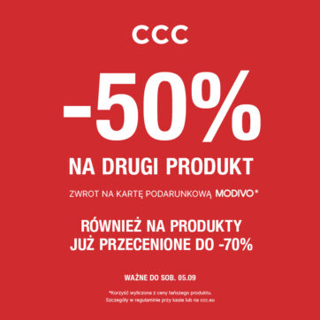 -50% na drugi produkt w CCC!